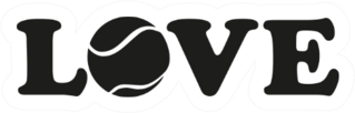 Word Love With Tennis Ball Sticker