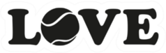 Word Love With Tennis Ball Sticker