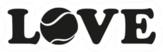 Word Love With Tennis Ball Sticker