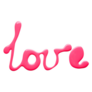 Word Love Written By Pink Nail Polish Sticker