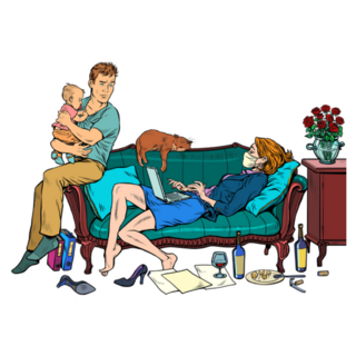 Work At Home During The Pandemic Illustration Sticker