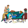 Work At Home During The Pandemic Illustration Sticker