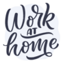 Work At Home Slogan Typography Sticker