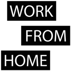 Work From Home Block Typography Sticker