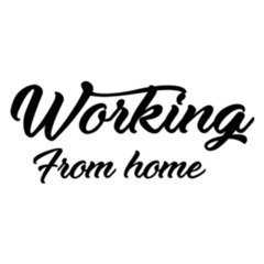 Work From Home Cursive Typography Sticker
