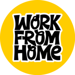 Work From Home Hand Drawn Lettering On Yellow Sticker