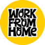 Work From Home Hand Drawn Lettering On Yellow Sticker