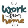 Work From Home Handwritten Calligraphy Sticker