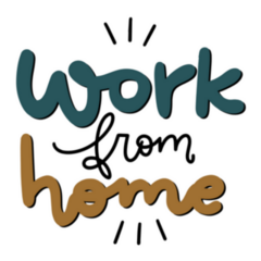 Work From Home Handwritten Calligraphy Sticker