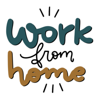 Work From Home Handwritten Calligraphy Sticker