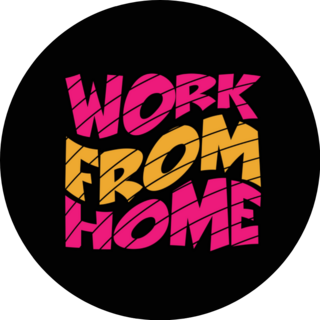 Work From Home Lettering On Black Sticker