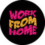 Work From Home Lettering On Black Sticker