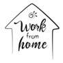 Work From Home Lettering Under House And Sun Sticker