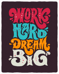 Work Hard Dream Big Lettering Sticker