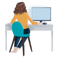 Working At Home From A Computer Sticker