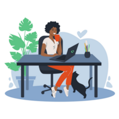 Working From Home, Remote Job Illustration Sticker