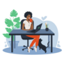 Working From Home, Remote Job Illustration Sticker