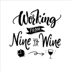 Working From Nine To Wine Sticker