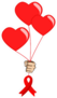 World Aids Day. Love Balloons With Red Ribbon Aids Awareness Sticker
