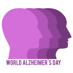 World Alzheimer Day Purple Faces Sticker