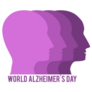 World Alzheimer Day Purple Faces Sticker