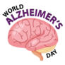 World Alzheimers Day Brain Logo Sticker