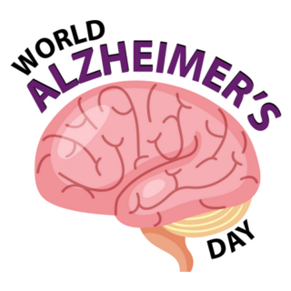 World Alzheimers Day Brain Logo Sticker