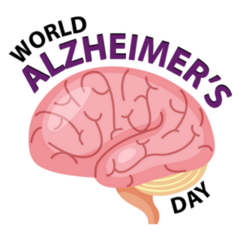 World Alzheimers Day Brain Logo Sticker