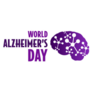 World Alzheimer’s Day Purple Brain Concept Sticker