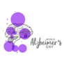 World Alzheimers Day Purple Brain Sticker