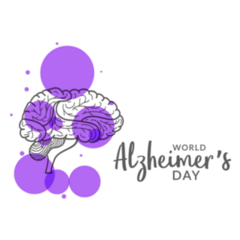 World Alzheimers Day Purple Brain Sticker