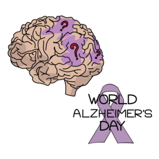 World Alzheimers Day Purple Ribbon Illustration Sticker