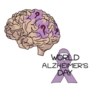 World Alzheimers Day Purple Ribbon Illustration Sticker