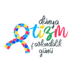 World Autism Awareness Day Arabic Ribbon Sticker