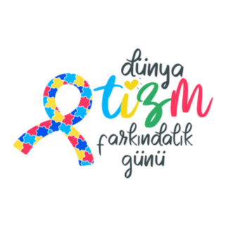 World Autism Awareness Day Arabic Ribbon Sticker