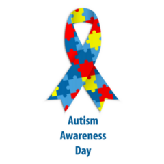 World Autism Awareness Day Colorful Puzzle Ribbon Sticker