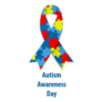 World Autism Awareness Day Colorful Puzzle Ribbon Sticker