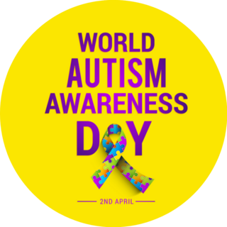 World Autism Awareness Day Lettering On Yellow Sticker