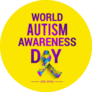 World Autism Awareness Day Lettering On Yellow Sticker