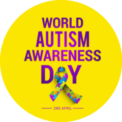 World Autism Awareness Day Lettering On Yellow Sticker