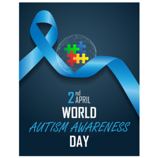 World Autism Awareness Day On April 2 Ribbon Sticker