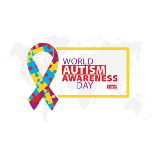 World Autism Awareness Day Ribbon Map Sticker