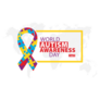 World Autism Awareness Day Ribbon Map Sticker