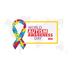 World Autism Awareness Day Ribbon Map Sticker