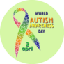 World Autism Awareness Day Ribbon Puzzle On Green Sticker