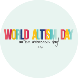 World Autism Day Banner Colourful Text Sticker