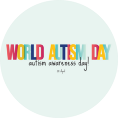 World Autism Day Banner Colourful Text Sticker