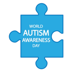 World Awareness Autism Day Blue Puzzle Sticker