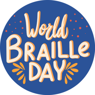 World Braille Day Hand Lettering Sticker