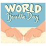 World Braille Day Text Banner Sticker